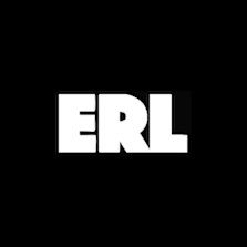 ERL brand logo in bold white letters on a black background