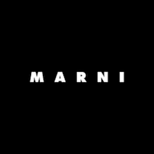 Marni brand logo in uppercase white letters on a black background.