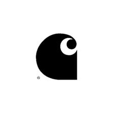 Carhartt WIP logo shown in black, featuring the rounded ‘C’ emblem on a white background.