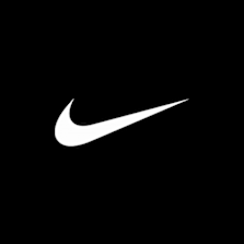 Nike logo featuring the iconic swoosh symbol in white on a black background.