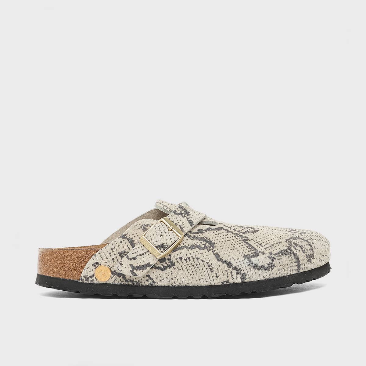 Birkenstock Boston Print LEVE (narrow) "Snakeskin" Low Shoe Women grey Size 36