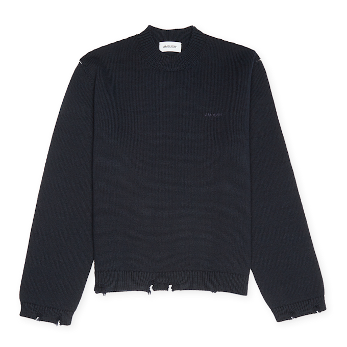 Ambush Felted Knit Regular Crew Neck blue 81080 1