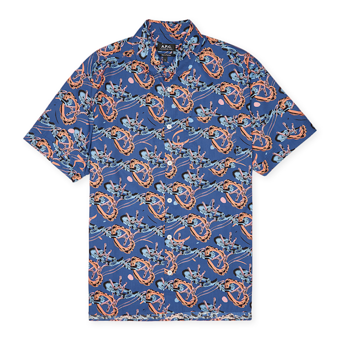 A.P.C. Ross Short Sleeve Shirt blue 84086 1