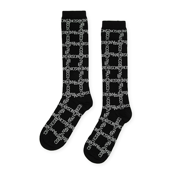 J. W. Anderson Logo Grid Long Socks black 84336 1