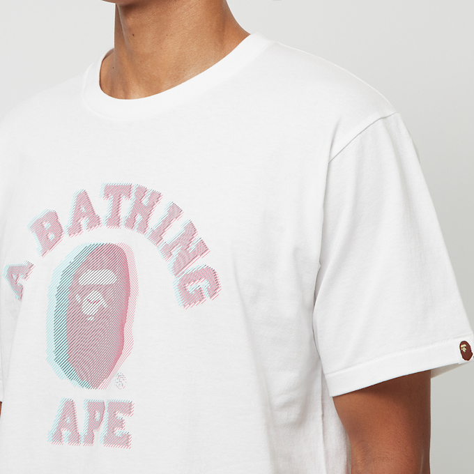 A Bathing Ape Glitch Art College Tee M white 84727 5