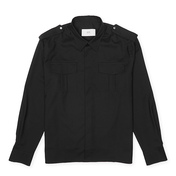 AMI PARIS Military Shirt black 89140 1