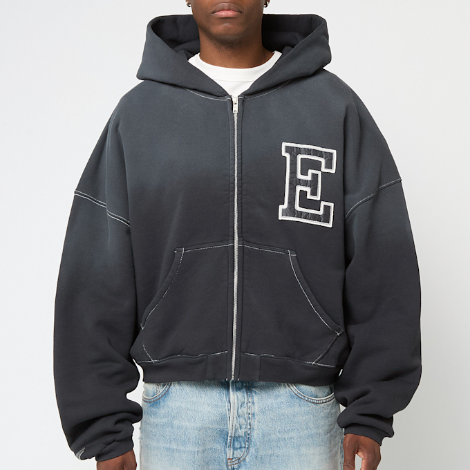 ERL Varsity Oversized Zip-Up Hoodie Knit grey 90713 2