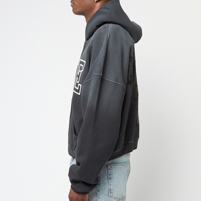 ERL Varsity Oversized Zip-Up Hoodie Knit grey 90713 3