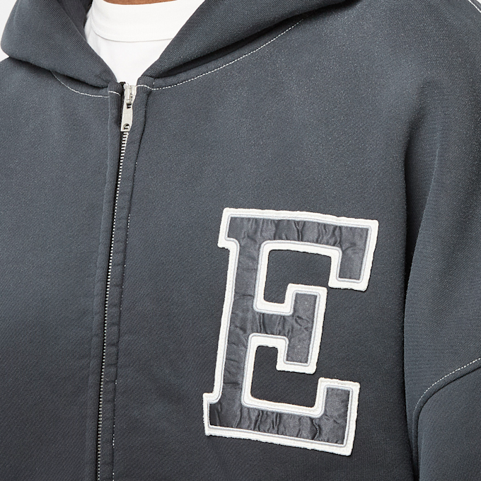 ERL Varsity Oversized Zip-Up Hoodie Knit grey 90713 6