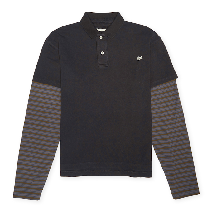 ERL Double  Sleeve Polo T-Shirt Knit grey 89704 1