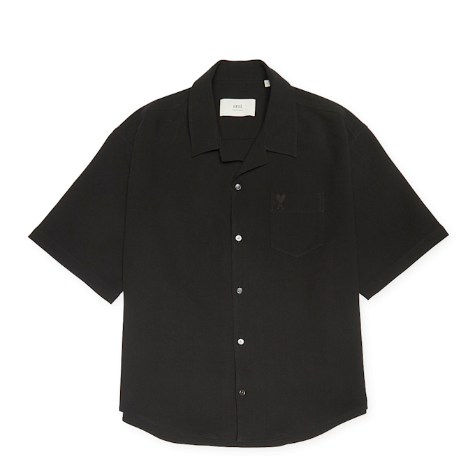 AMI PARIS Camp Collar Shirt black 90560 1