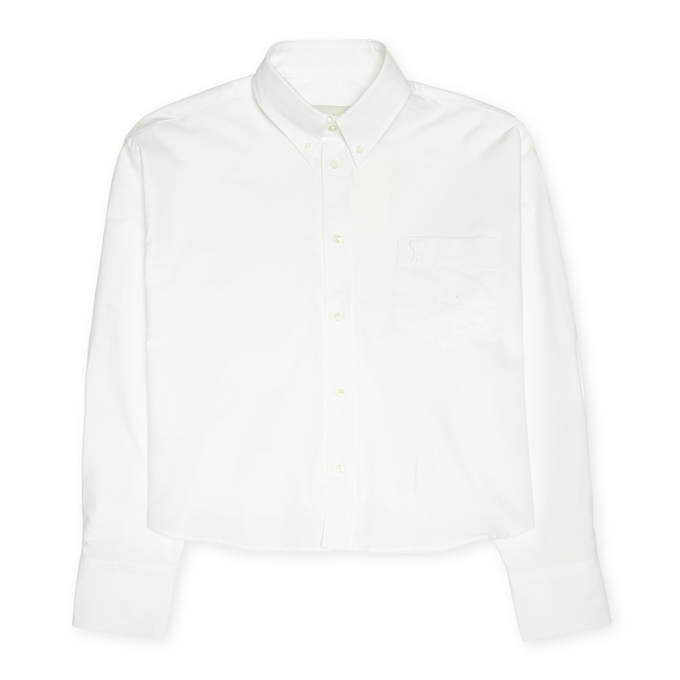 AMI PARIS Cropped Oversized Shirt white 85548 1
