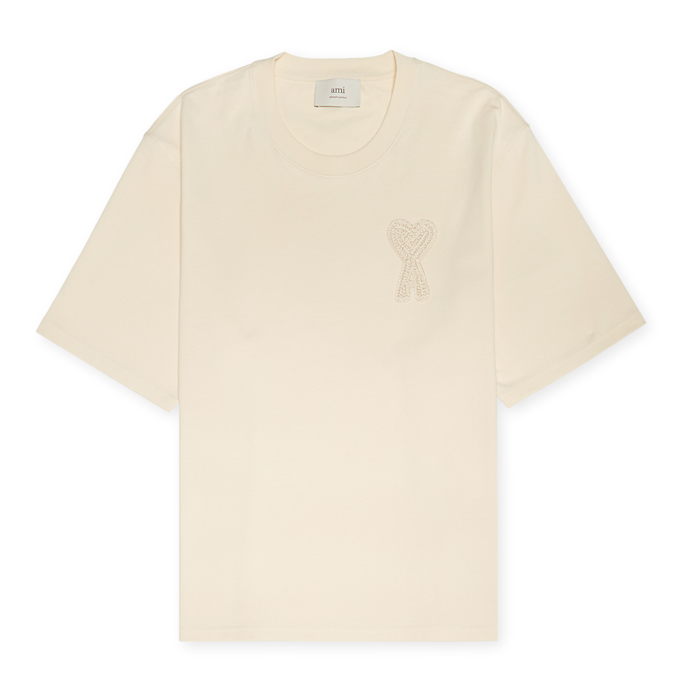 AMI PARIS Custom Slim Fit Jersey Crewneck T-Shirt beige 85550 1