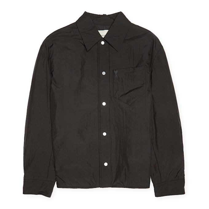 AMI PARIS Padded Ami De Coeur Overshirt black 90562 1