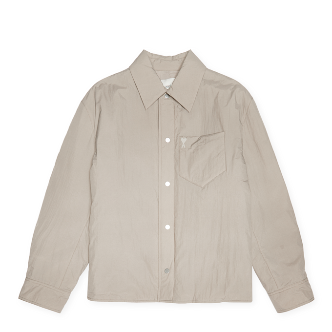 AMI PARIS Padded Ami De Coeur Overshirt grey 89706 1