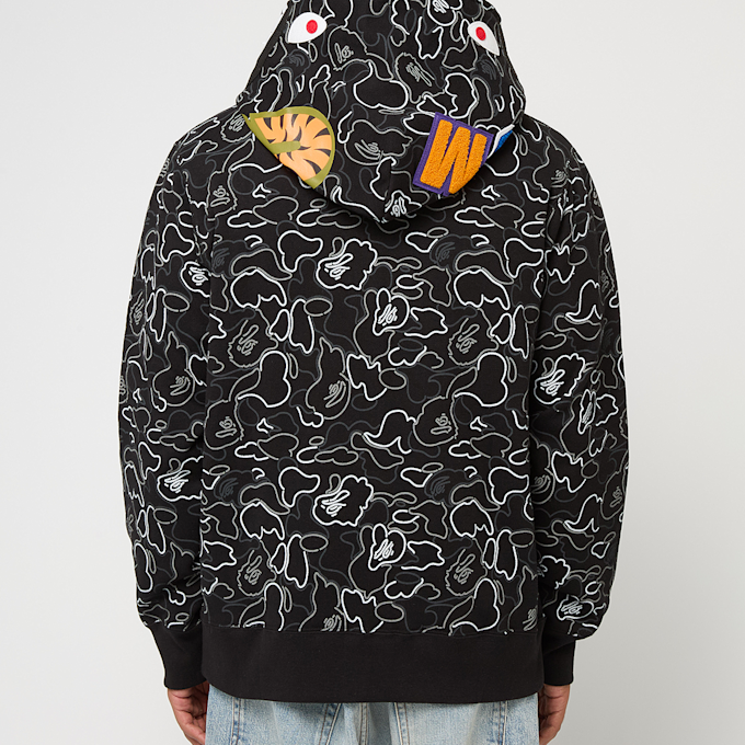 A Bathing Ape Neon Camo Shark Full Zip Hoodie black camouflage 86282 4