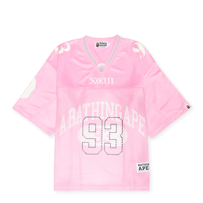 A Bathing Ape Line Camo Multi Logo Relaxed Fit Football Jersey rosa 86308 1