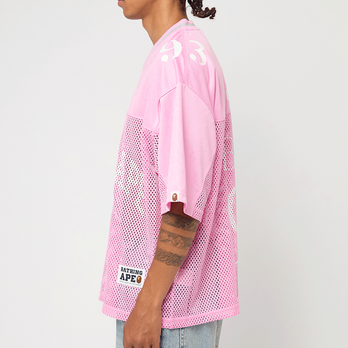 A Bathing Ape Line Camo Multi Logo Relaxed Fit Football Jersey rosa 86308 3