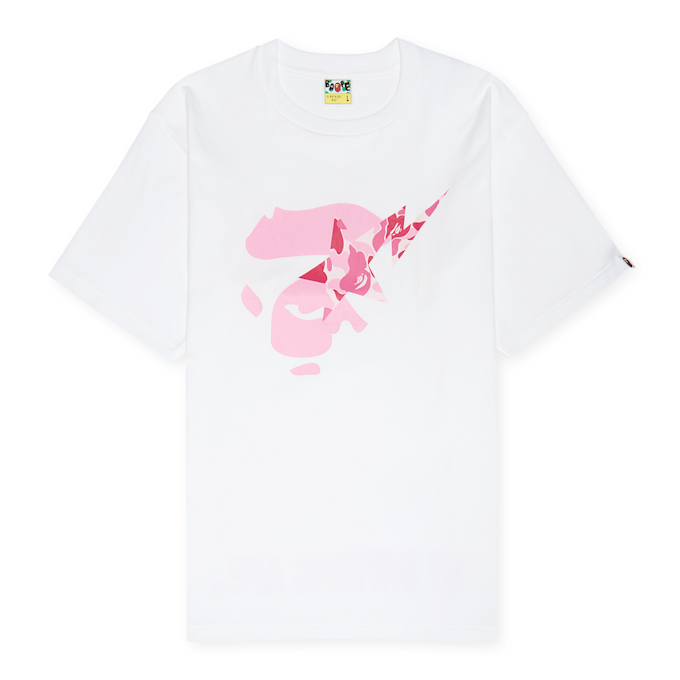 A Bathing Ape ABC Camo Ape Face Sta Tee white/pink wit 87773 1