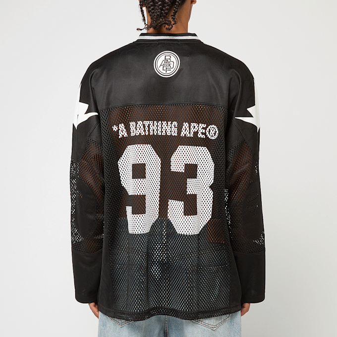 A Bathing Ape Line Camo Multi Logo Relaxed Fit Football Jersey schwarz 87758 4