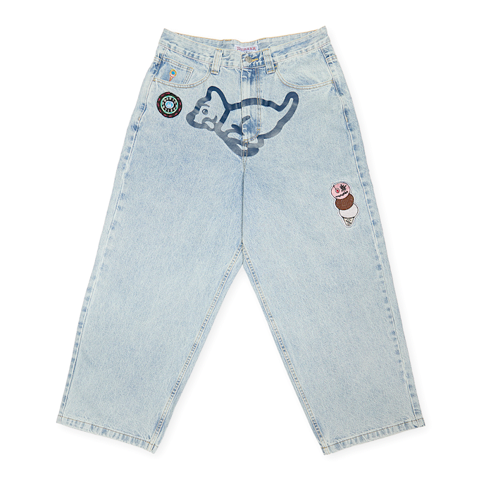 ICECREAM Running Puppy Patch Triple Scoop Denim Pant heavy wash blue blauw 90167 1