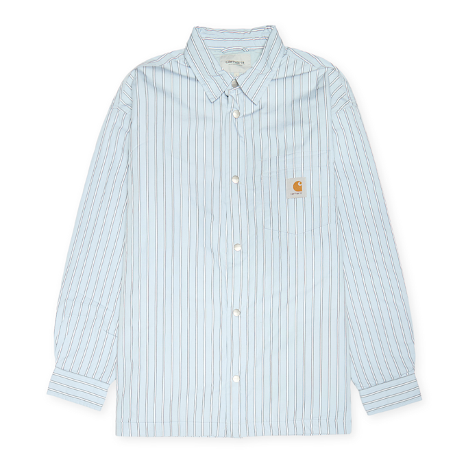 Carhartt WIP Grimsby Shirt grimsby stripe, saguaro blau 88018 1