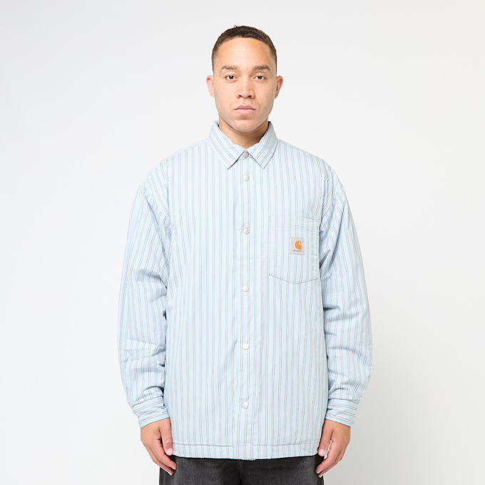 Carhartt WIP Grimsby Shirt grimsby stripe, saguaro blau 88018 2
