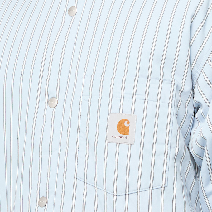 Carhartt WIP Grimsby Shirt Jac grimsby stripe, saguaro blauw 88018 5