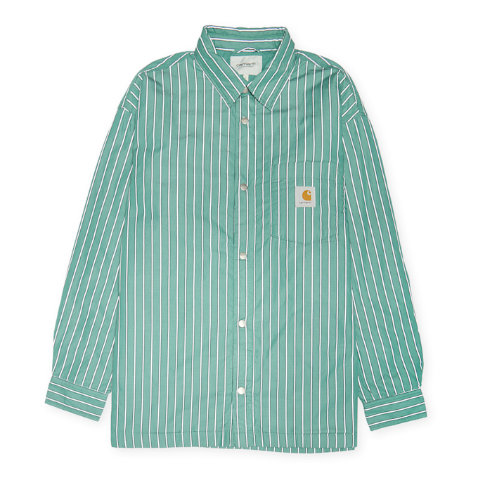 Carhartt WIP Grimsby Shirt Jac grimsby stripe, saguaro grün 90884 1