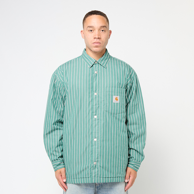 Carhartt WIP Grimsby Shirt Jac grimsby stripe, saguaro grün 90884 2