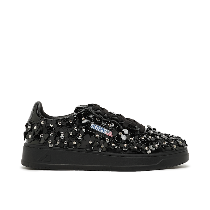 Autry Wmns Medalist Low patent/flower black zwart 91296 2