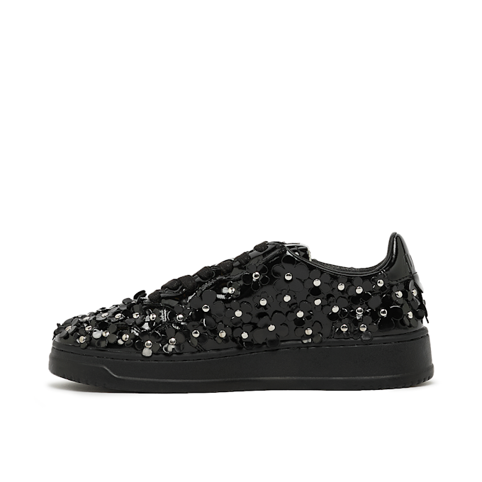 Autry Wmns Medalist Low patent/flower black zwart 91296 3