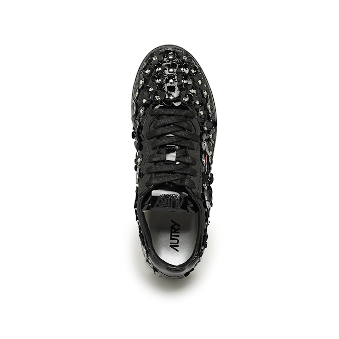 Autry Wmns Medalist Low patent/flower black zwart 91296 4