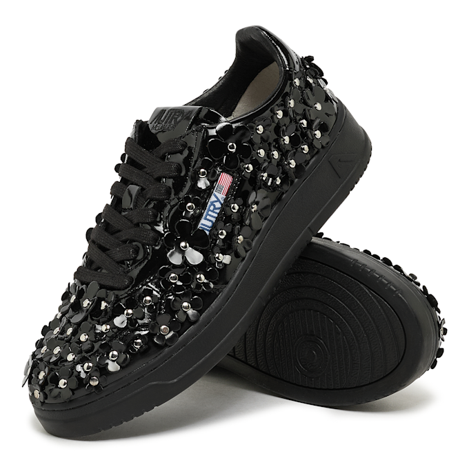 Autry Wmns Medalist Low patent/flower black zwart 91296 7