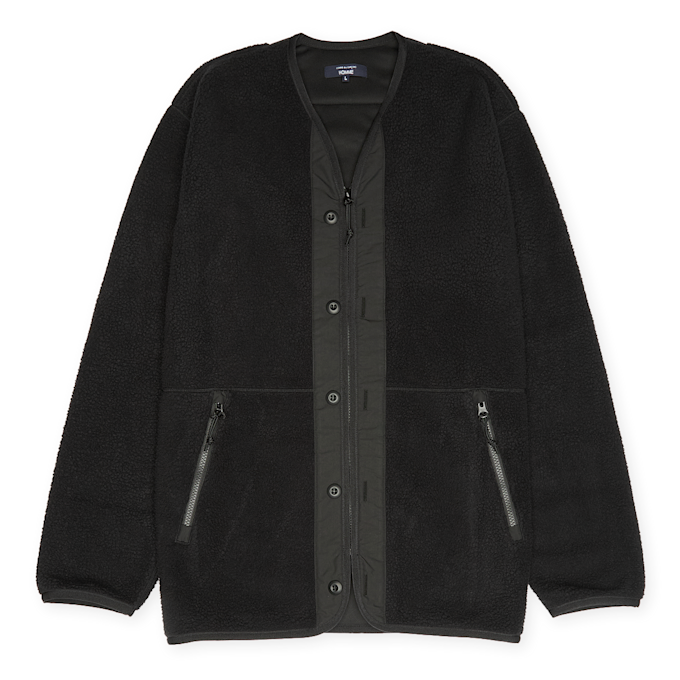 Comme des Garcons Homme V-Neck Zip Fleece Jacket black 95527 1