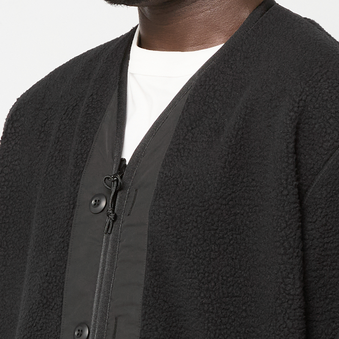 Comme des Garcons Homme V-Neck Zip Fleece Jacket black 95527 5