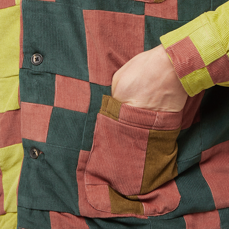 【BAON】Ridge corduroy color matching Clr quilted field JK Double Layered, Quilted Padding, Washed Cotton Fabric in 16