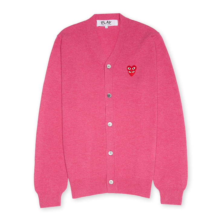 トップス PLAY COMMEdesGARCONS KNIT CARDIGAN Buy Comme des Garcons Play Knit Cardigan in light pink