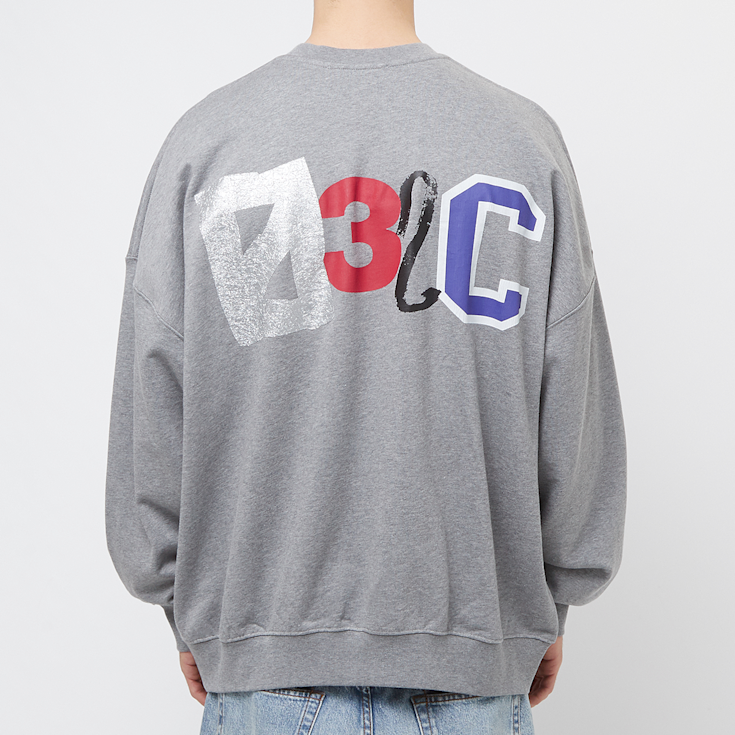 【032C】\"MULTI-MEDIA\" BUBBLE CREWNECK GREY MELANGE 032C cotton sweatshirt 'Mutli-Media' Bubble Crewneck men's