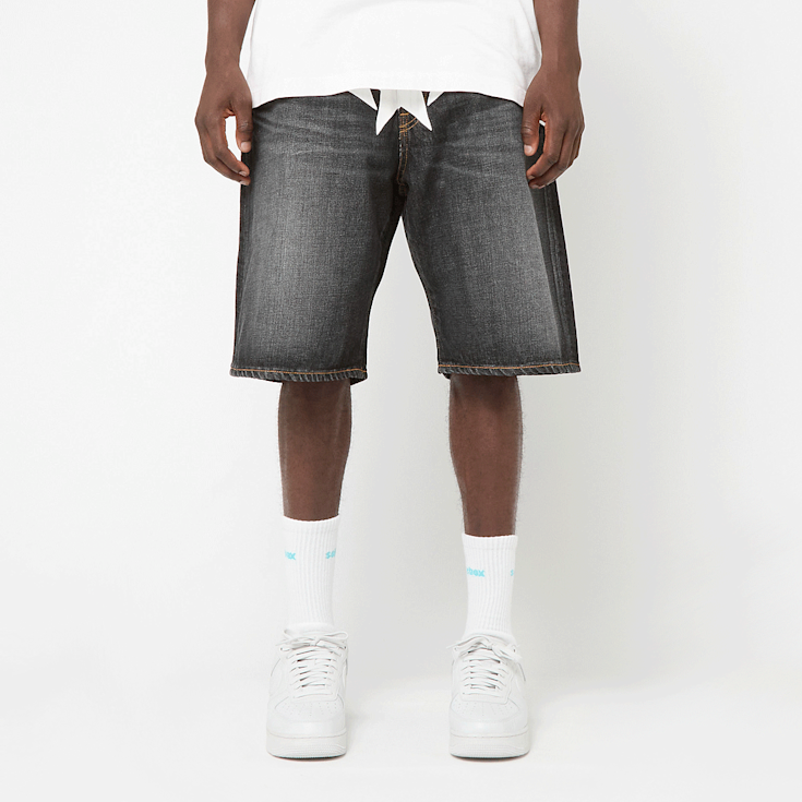 Buy A Bathing Ape Twin Sta Relaxed Fit Denim Shorts in grey
