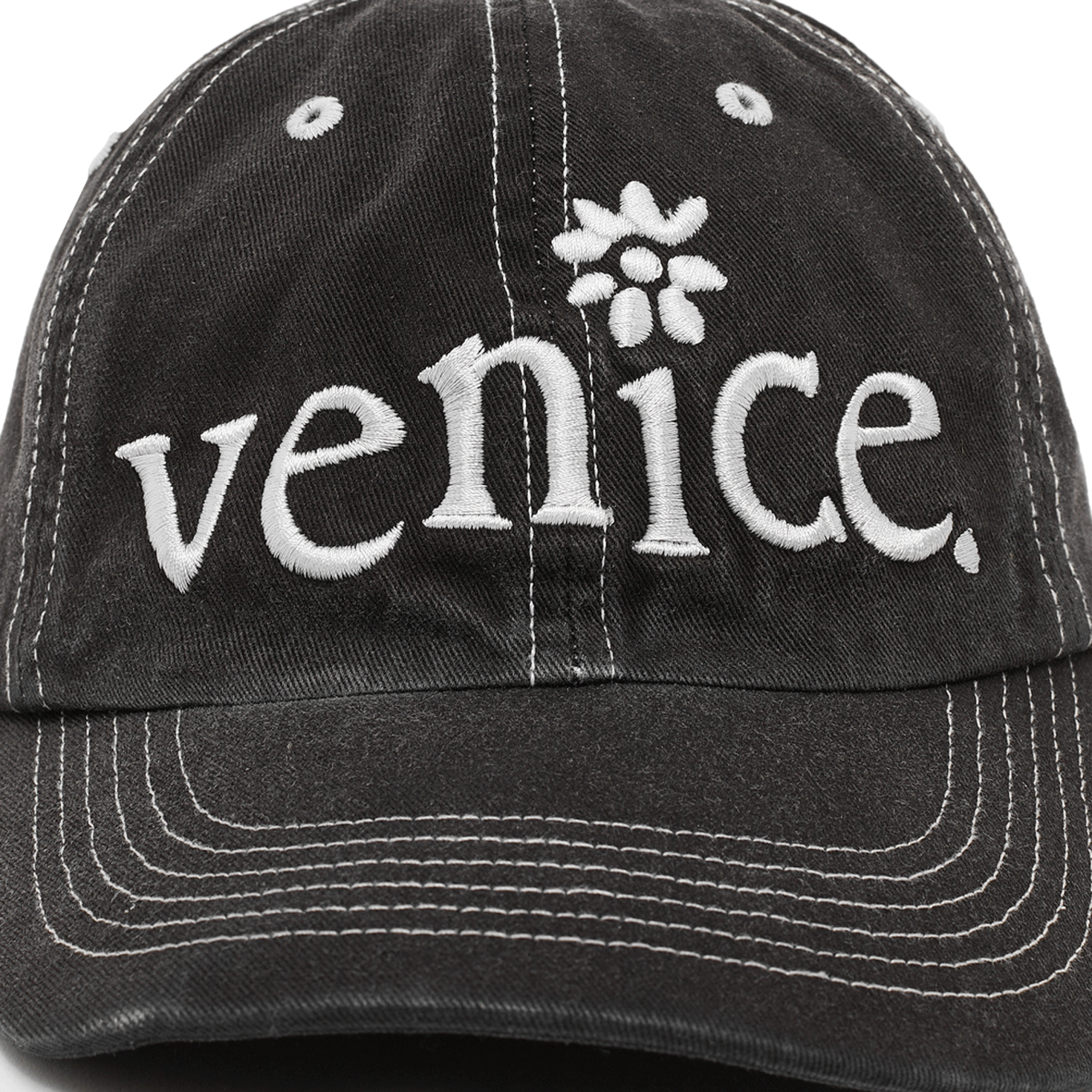 ERL venice キャップ be nice ブラック 24aw ERL (イーアールエル) - VENICE EMBROIDERED CAP BLACK キャップ