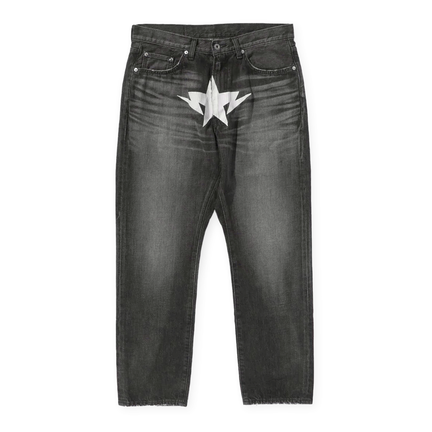 Buy A Bathing Ape Fake Print Sta Loose Fit Denim Pants in