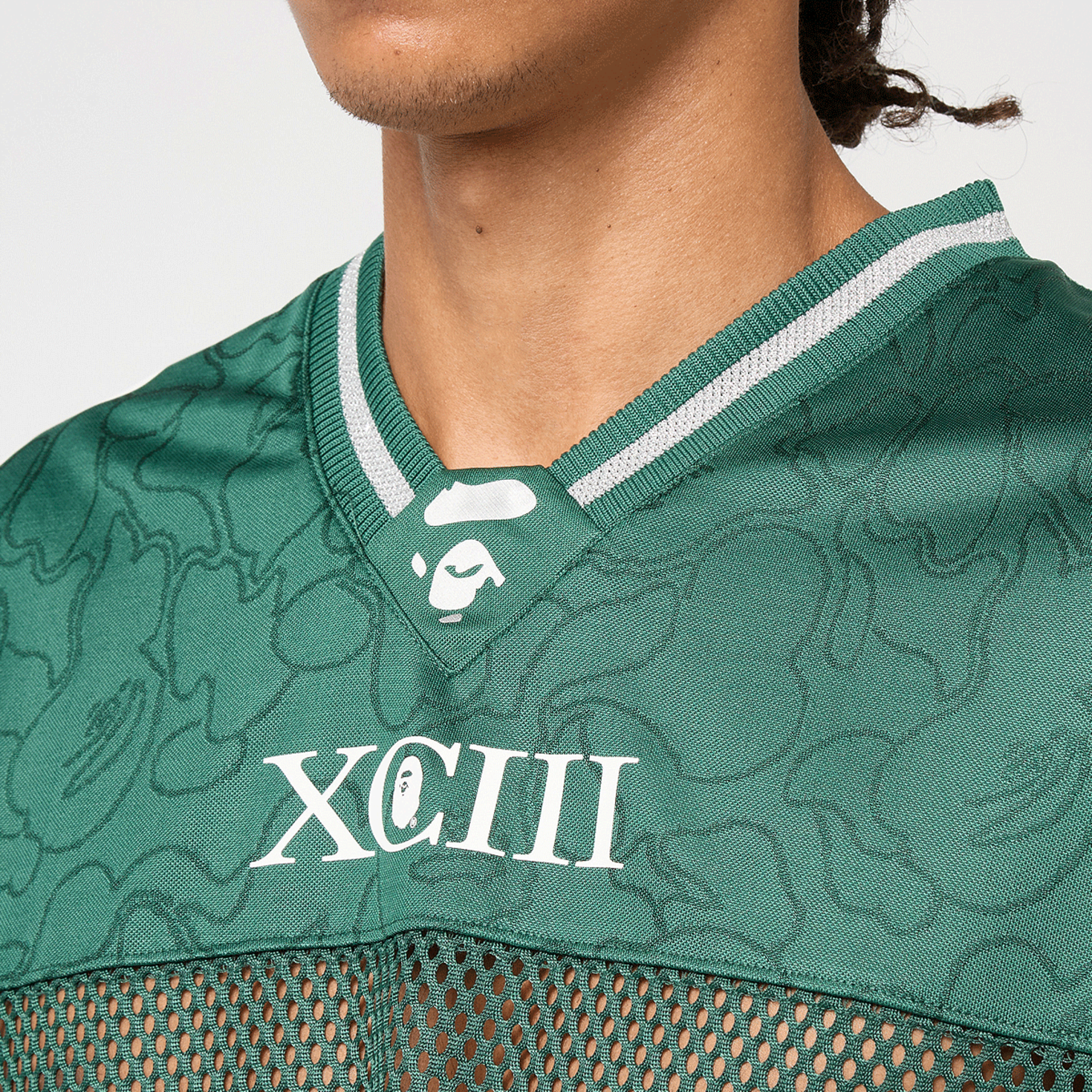 トップス LINE CAMO MULTI LOGO RELAXED FIT JERSEY BAPE Line Camo Multilogo Relaxed Fit Football Jersey Green