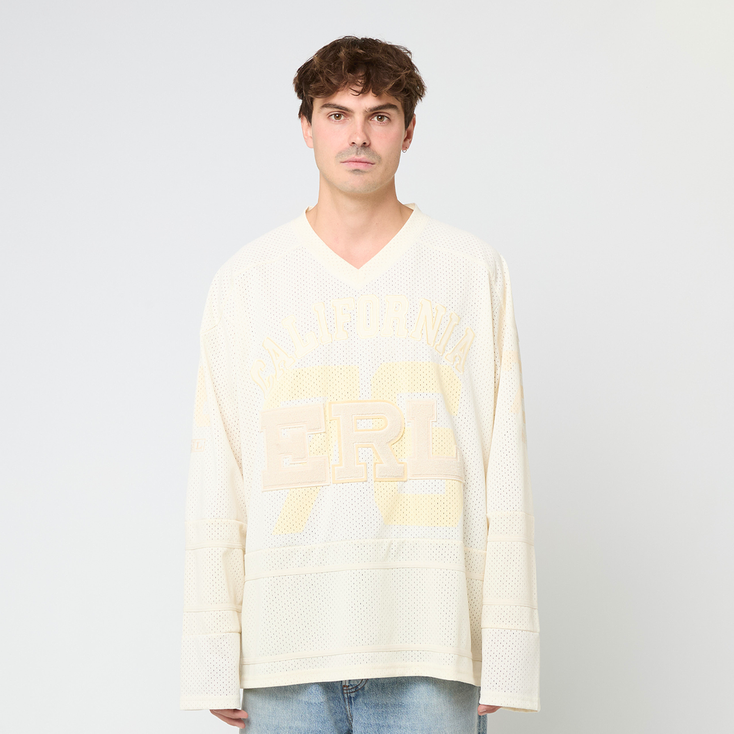 Buy ERL Unisex California Hockey Jersey Knit in beige