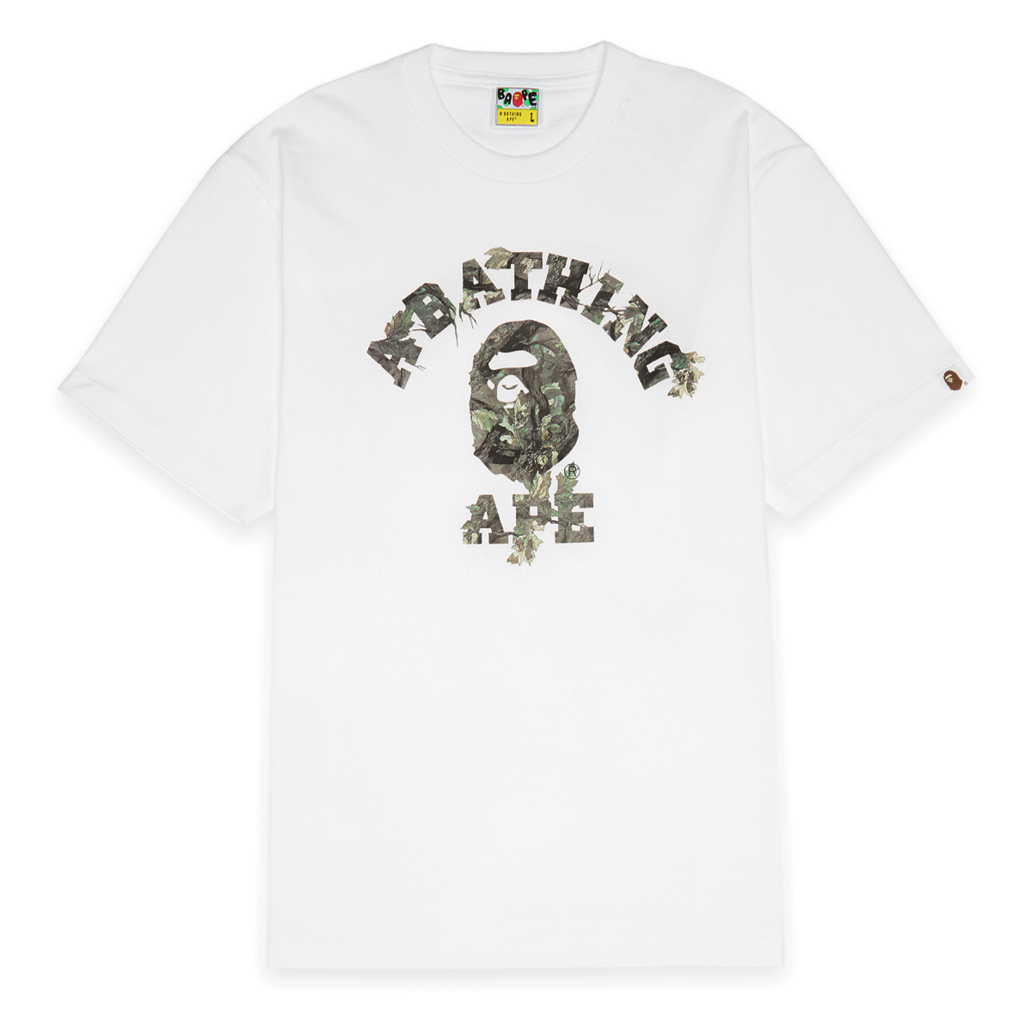 MOUSSY A BATHING APE COLLEGE PATCH TEE BAPE® LADIES'】 BAPE