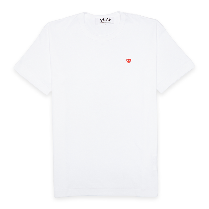 Comme des Garcons Play Small Red Heart Logo T-Shirt white 51254 1