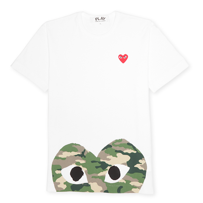 Comme des Garcons Play Camouflage T-Shirt weiß 55441 1