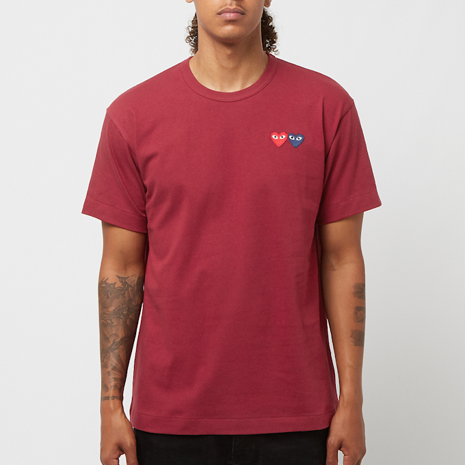 Comme des Garcons Play Play Double Heart T-Shirt rot 57556 2