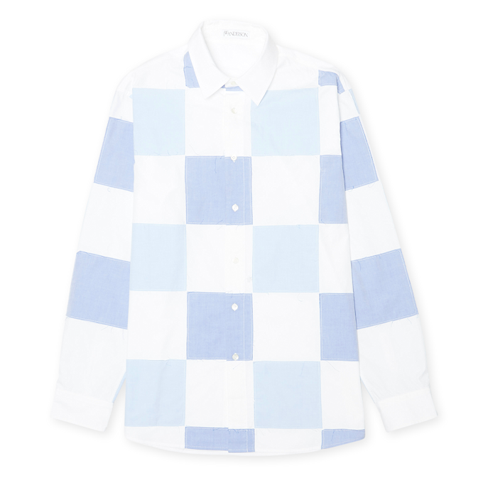 J. W. Anderson Checkboard Applique Shirt blauw 57983 1