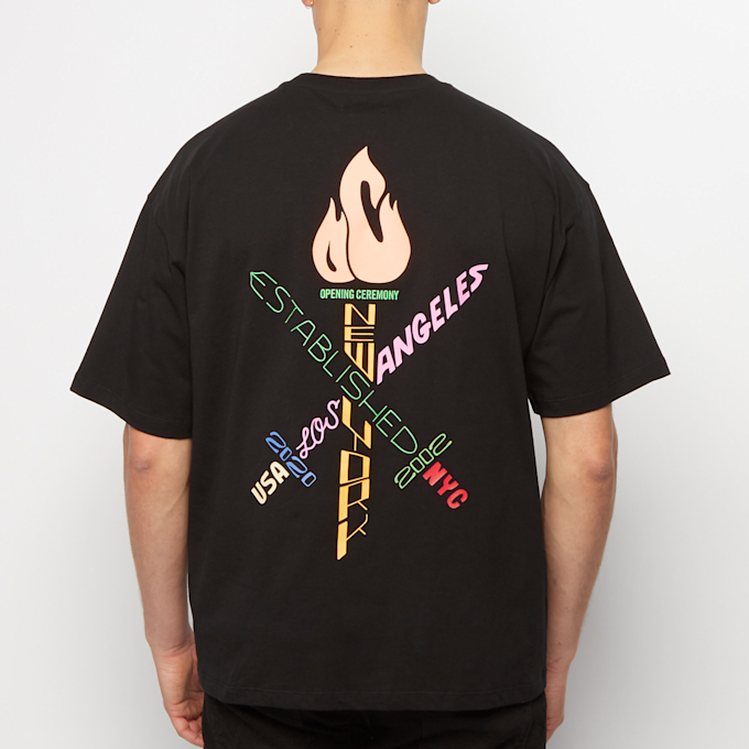 Opening Ceremony Word Torch Regular T-Shirt black apricot schwarz 59771 4